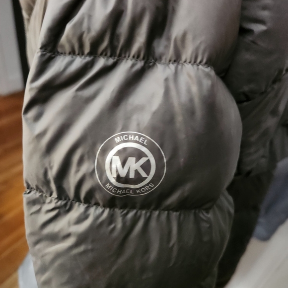Michael Kors Metallic Gray Puffer Jacket - Picture 3 of 5